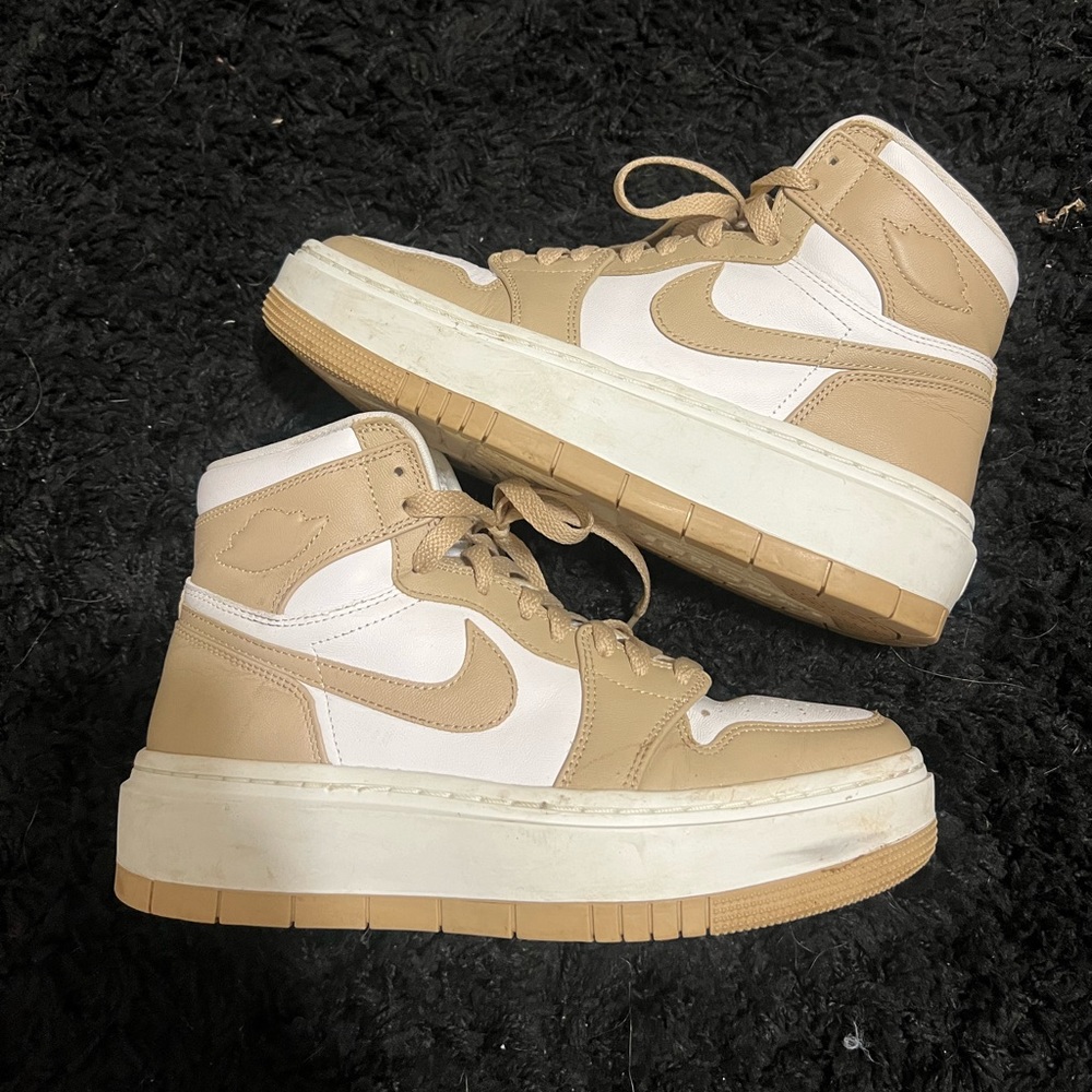 Gently worn platform beige jordan’s